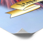 Jesus Divine Mercy Blue English Poster (Ecke)