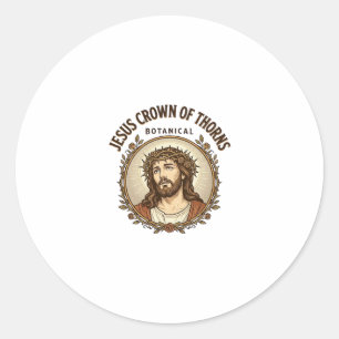 Jesus Dornenkrone Botanische Jesus Dornenkrone Runder Aufkleber