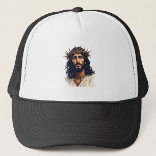 Jesus Dornenkrone Vintage Gravur Shirt (1) Truckerkappe