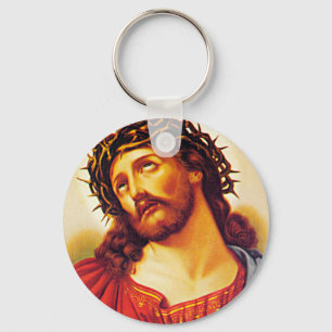 Jesus-Dornkrone Vintage Kunstmalerei Schlüsselanhänger