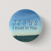 Jesus & Dove Christian Faith Sky Art Button (Vorderseite)