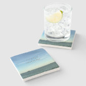 Jesus & Dove Gentle Sky Reflection Steinuntersetzer (Seitenansicht)