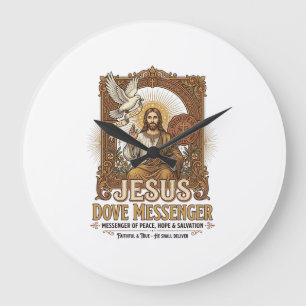 Jesus Dove Messenger Jesus Dove Messenger Christia Große Wanduhr