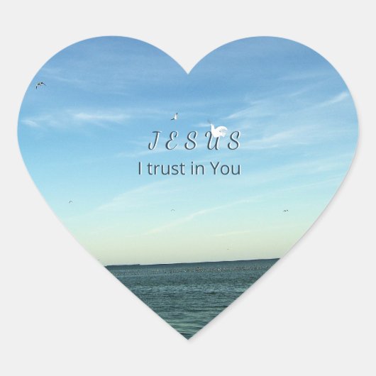 Jesus & Dove Soft Heavenly Sky Art Herz-Aufkleber (Vorderseite)