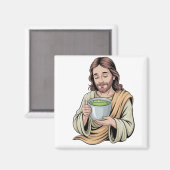 Jesus Drinken Matcha Drink Christlich Magnet (Vorderseite/Rückseite)