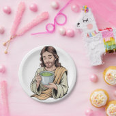 Jesus Drinken Matcha Drink Christlich Pappteller (Party)