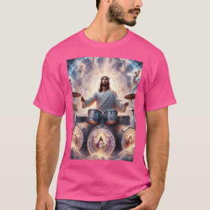 Jesus Drummer Jesus spielen Trommeln T-Shirt