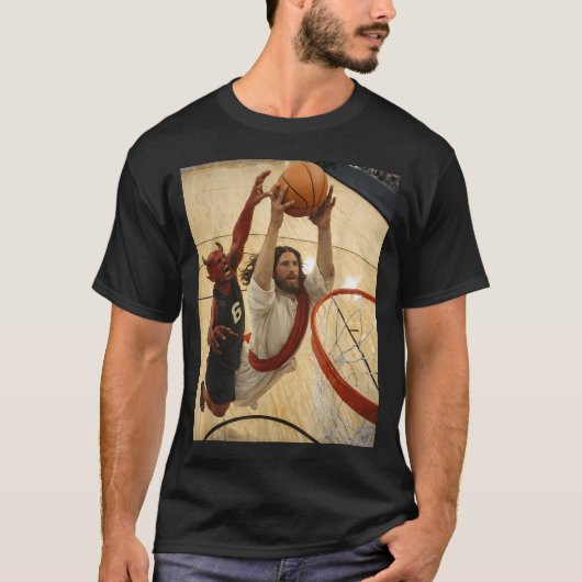 Jesus Dunking auf dem T-Shirt (Vorderseite)
