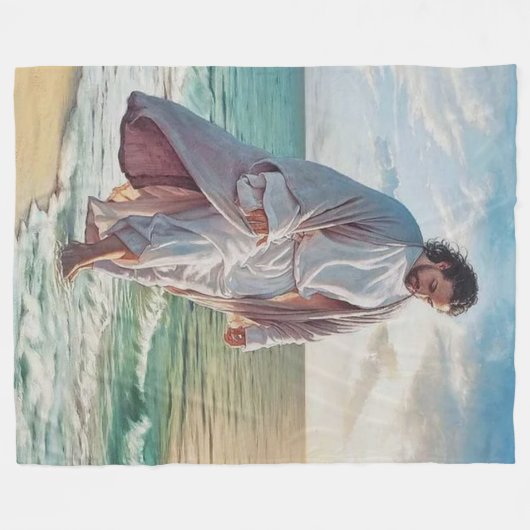JESUS durch das Meer Fleecedecke (Vorderseite (Horizontal))