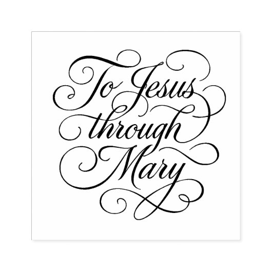 Jesus durch Maria Blühte Skript Gummistempel (Prägung)