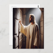 Jesus durch Tür bei Sonnenaufgang Postkarte (Vorne/Hinten)