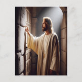 Jesus durch Tür bei Sonnenaufgang Postkarte (Vorderseite)