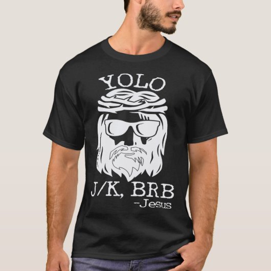 Jesus Easter YOLO JK BRB Texting Christian T-Shirt (Vorderseite)