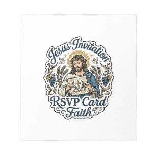 Jesus Einladung RSVP Karte Glaube Jesus Einladung Notizblock