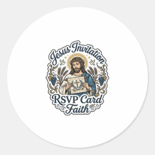 Jesus Einladung RSVP Karte Glaube Jesus Einladung Runder Aufkleber