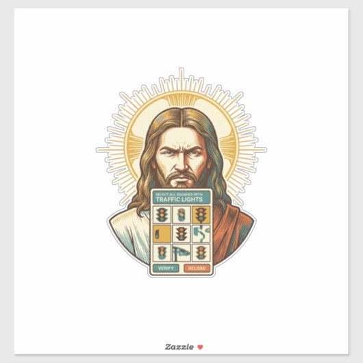 Jesus Endloses Captcha-Verifizierung Ampeln Aufkleber (Blatt)