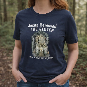 Jesus entfernte das Gluten Lustiges Eichhörnchen-D Tri-Blend Shirt