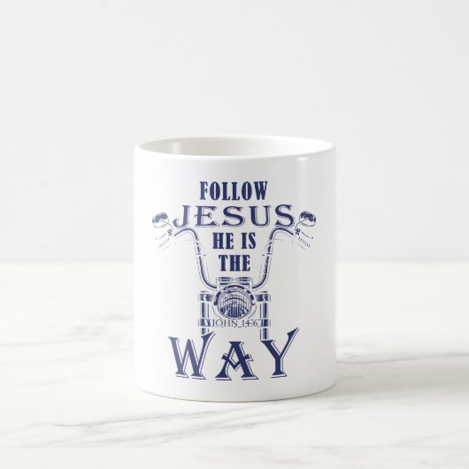 Jesus Er ist der Weg Christlich Motorrad Kaffeetasse (Mittel)