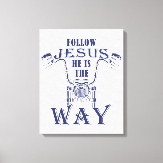 Jesus Er ist der Weg Christlich Motorrad Leinwanddruck (Vorderseite)