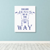 Jesus Er ist der Weg Christlich Motorrad Leinwanddruck (Insitu (Holzboden))