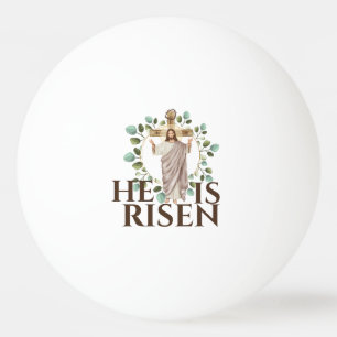 Jesus Er ist ein risses Osterfeiertag Holzkreuz Tischtennisball