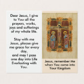 Jesus erinnere mich an die Gebetskarte Visitenkarten (Außenseite Aufgefaltet)