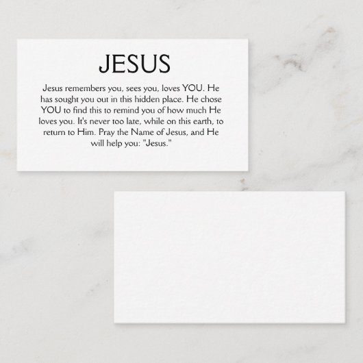 Jesus erinnert euch an eure Karte (Vorne/Hinten)