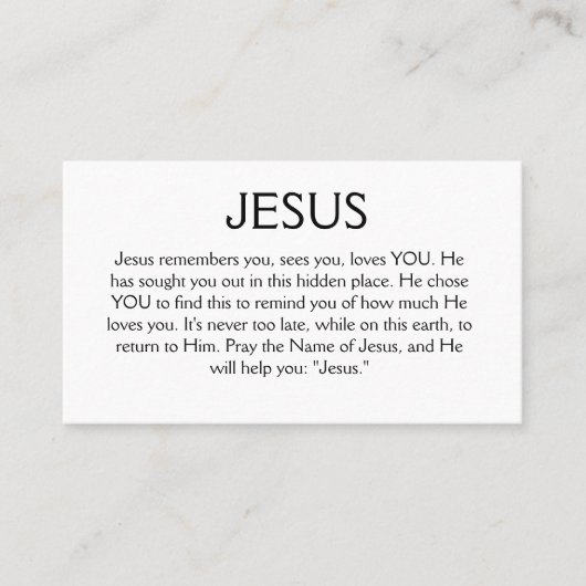 Jesus erinnert euch an eure Karte (Vorderseite)