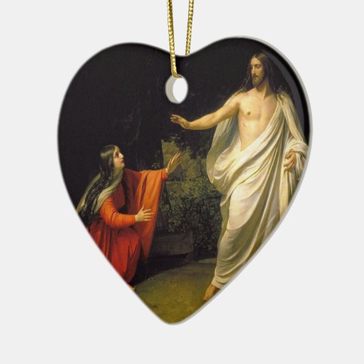 Jesus erscheint zu Maria Magdalena nach seinem Keramikornament (Links)