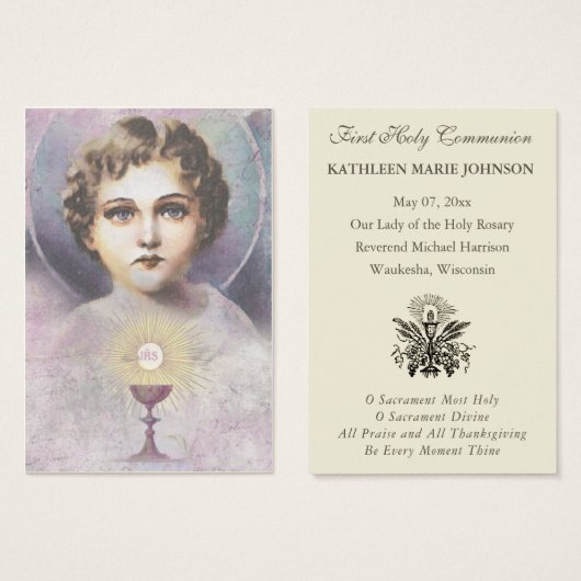 Jesus Erste Heilige Kommunion Erinnerung an Heilig (Vorne & Hinten)