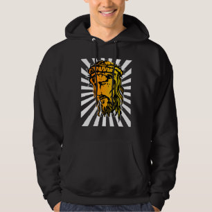 Jesus erweitertes Gesicht und Sonnenstrahl Art 1 Hoodie