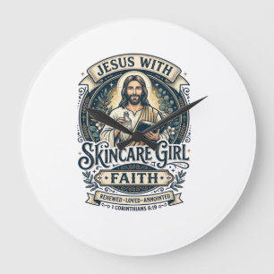 Jesus Esthetiker Hautpflege Vintage-Shirt Christli Große Wanduhr