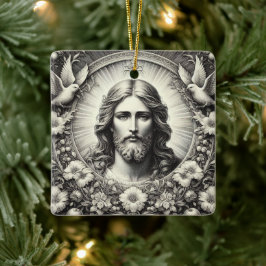 Jesus Etched Art Weihnachtsschmuck