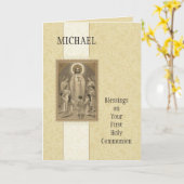 Jesus Eucharist Engel Erste Kommunionskarte Karte (Gelbe Blume)