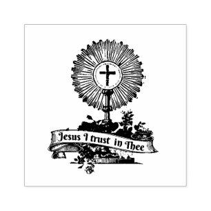 Jesus Eucharist Monstrance Religiöse göttliche B Gummistempel