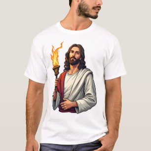 Jesus-Evangeliums-Fackel-Vintage-Stich-T-Shirt 2 T-Shirt
