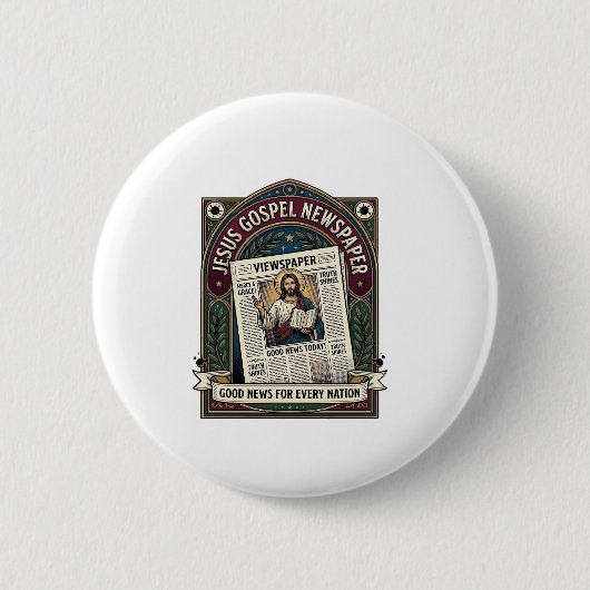 Jesus-Evangeliumszeitung Jesus-Zeitung Christliche Button (Vorderseite)