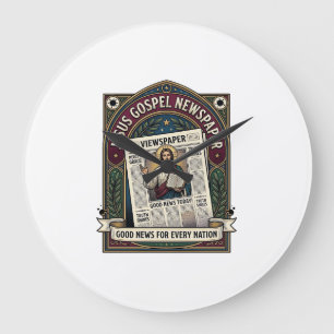 Jesus-Evangeliumszeitung Jesus-Zeitung Christliche Große Wanduhr