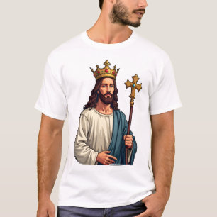 Jesus Ewiger König Vintage Gravur T-Shirt