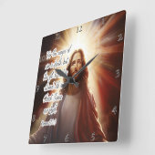 Jesus: Ewiges Leben, Gottes Geschenk Quadratische Wanduhr (Winkel)