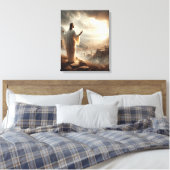 Jesus ewiges Licht strahlt Himmelstor Leinwanddruck (Insitu (Schlafzimmer))