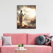 Jesus ewiges Licht strahlt Himmelstor Leinwanddruck (Insitu (Wohnzimmer))