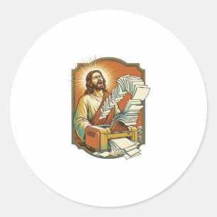 Jesus Excel-Tabelle druckt 50 leere Seiten Büro H Runder Aufkleber