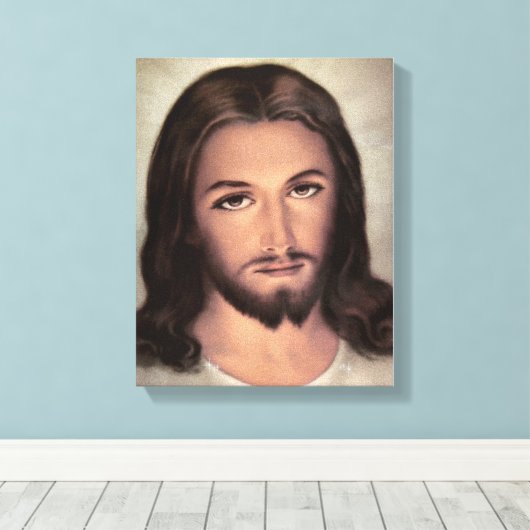 Jesus Face Portrait Leinwanddruck (Insitu (Holzboden))