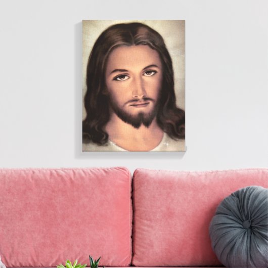 Jesus Face Portrait Leinwanddruck (Insitu (Wohnzimmer))