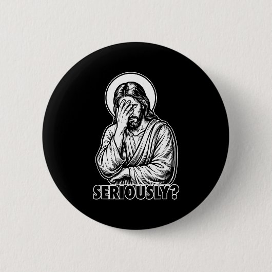Jesus Facepalm lustig christlich religiöses Meme  Button (Vorderseite)