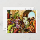 Jesus fährt den Esel nach Jerusalem Postkarte (Vorne/Hinten)