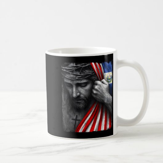 Jesus Faith Cross Crown America El Salvador Herita Kaffeetasse (Rechts)