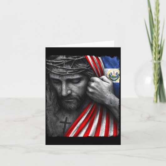 Jesus Faith Cross Crown America El Salvador Herita Karte (Vorderseite)