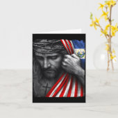 Jesus Faith Cross Crown America El Salvador Herita Karte (Gelbe Blume)